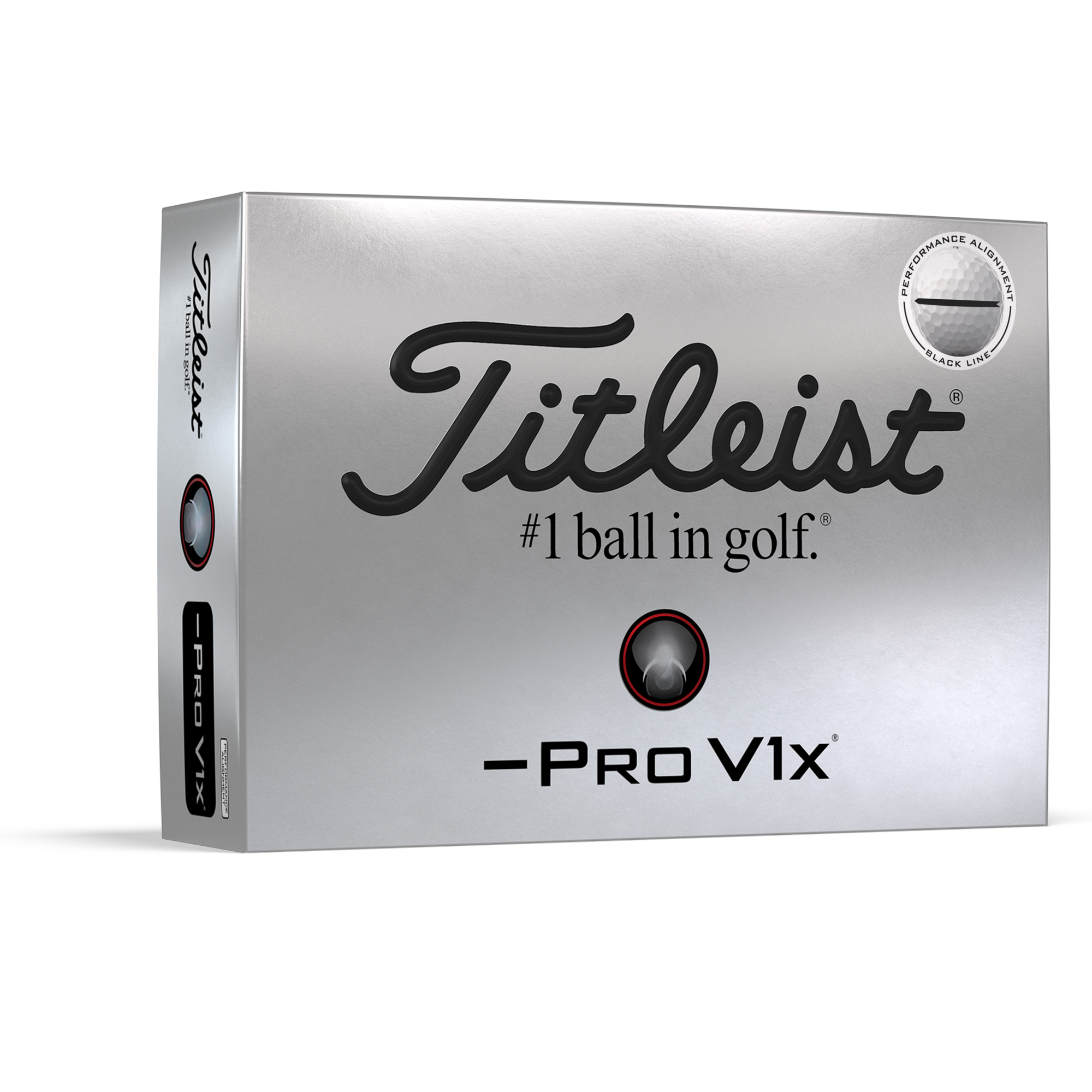 Titleist Official Pro V1x Left Dash Performance Alignment Golf Balls - Dozen