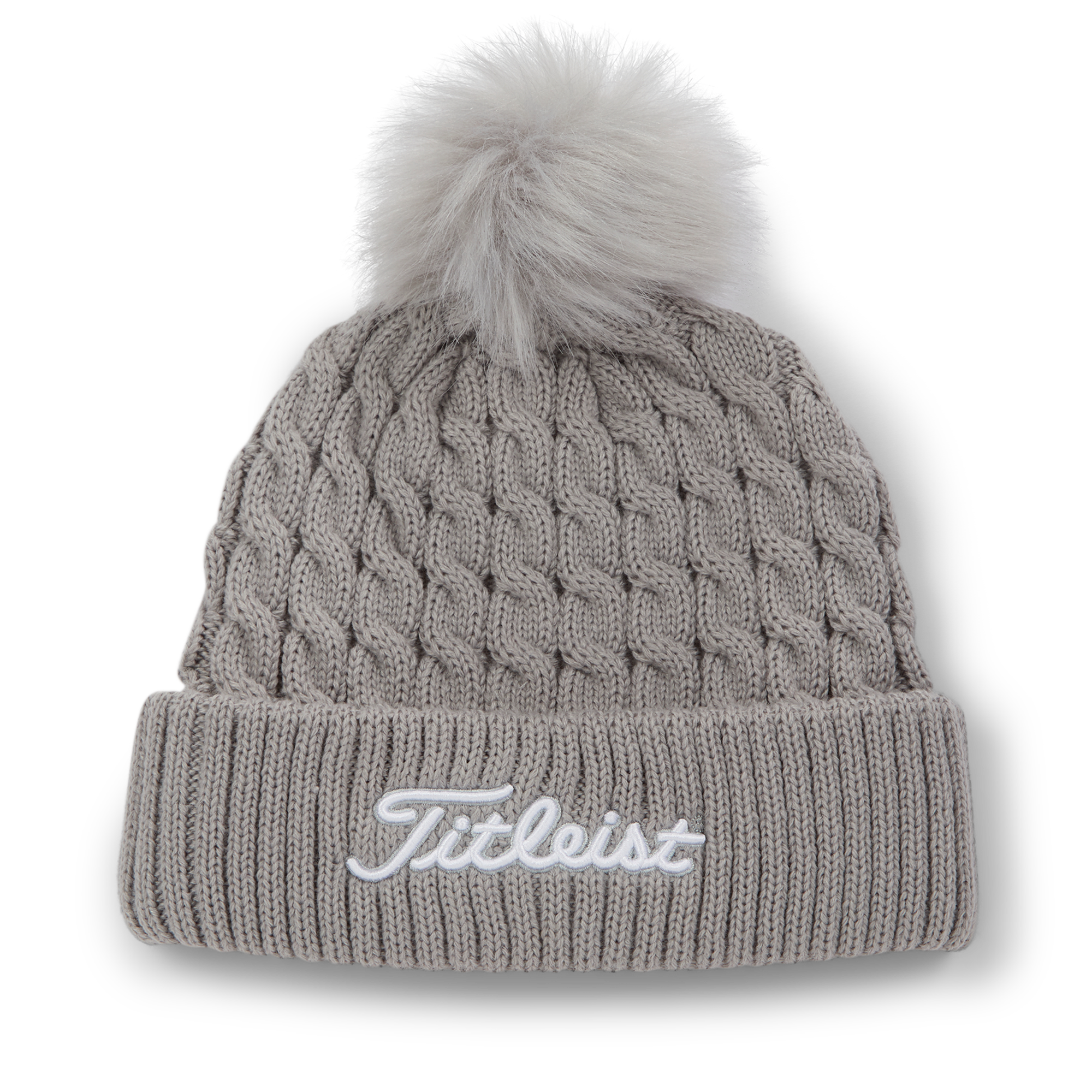 Titleist Official Cable Knit Pom Pom Hat in GRYWHT