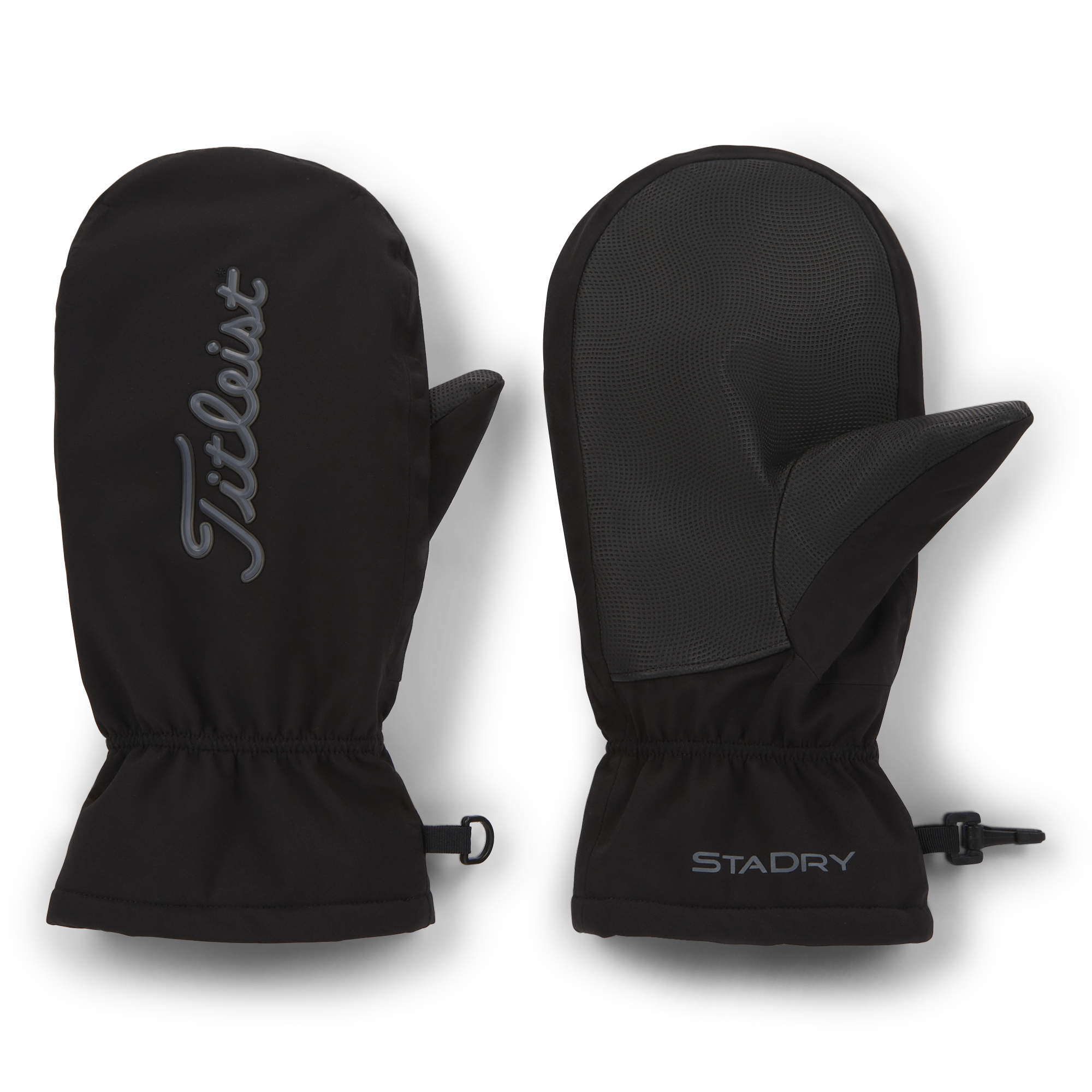 Titleist Official StaDry Cart Mitts in Black and Charcoal