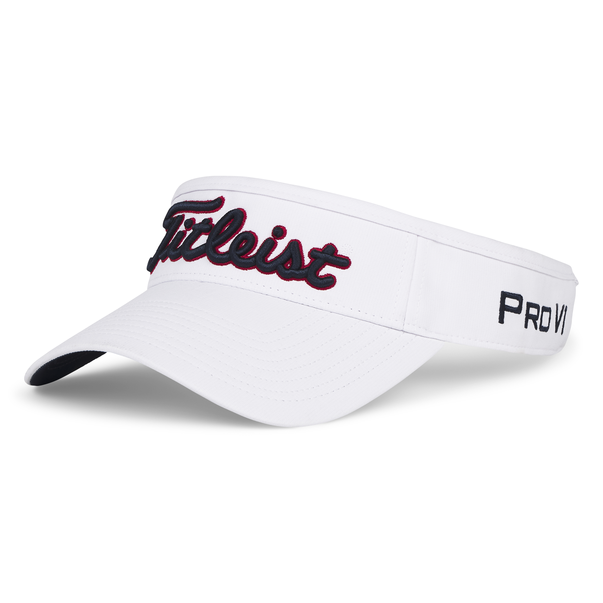 Titleist Official Tour Performance Visor in White and Navy and Red