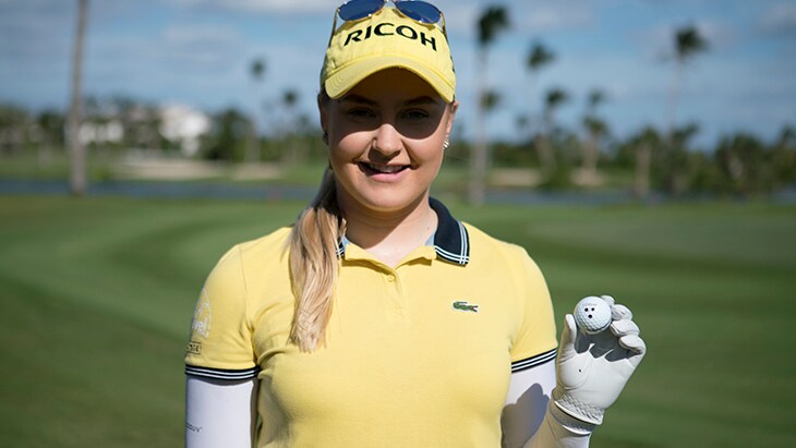 Titleist golf ball loyalist Charley Hull marks her...