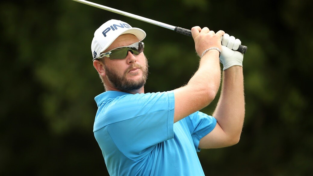 Ockie Strydom watches his Titleist Pro V1 golf ball fly towards the greenduring his winning performance at the 2019 Vodacom Origins of Golf - Sishen event