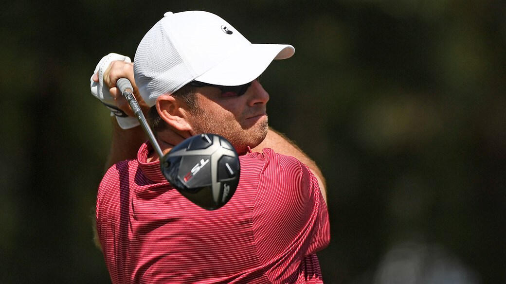 Titleist player Dan McCarthy hits a tee shot with his Titleist TS3 driver